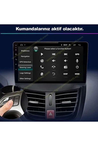 NAVMİNA PEUGEOT 207 2006-2012 UYUMLU 9 İNÇ 4-64 GB MULTİMEDYA KAMERA
