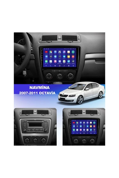 NAVMİNA SKODA OCTAVİA 2007-2012 UYUMLU 10 İNÇ 6-128 GB MULTİMEDYA - Resim 2