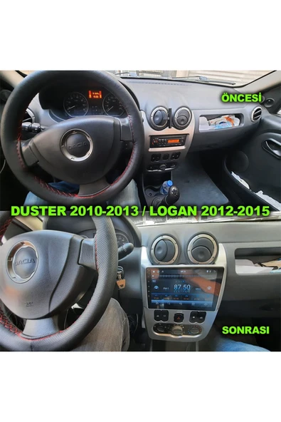 NAVMİNA Dacia Duster 2010-2013 Logan 2012-2015 Stepway 2008-2012 Uyumlu 9 inç 4-64 gb Gri Çerçeve Multimedya