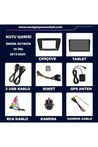 NAVMİNA SKODA OCTAVİA 2013-2020 10 İNÇ 6-128 GB MULTİMEDYA - 5