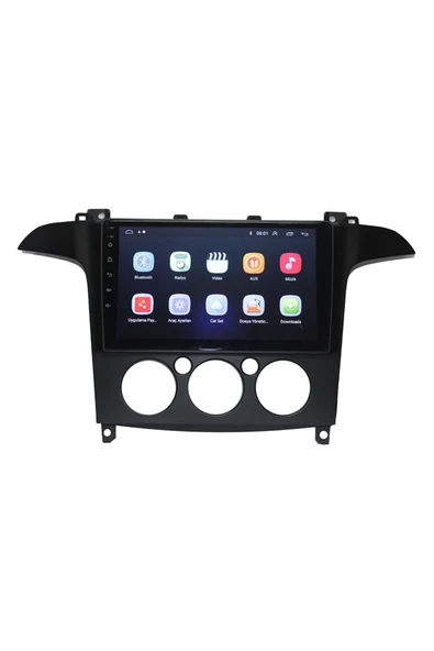 NAVMİNA FORD S-Max 2006-2014 Uyumlu Manuel Klima Siyah 9inç 6-128 gb Multimedya - Resim 2