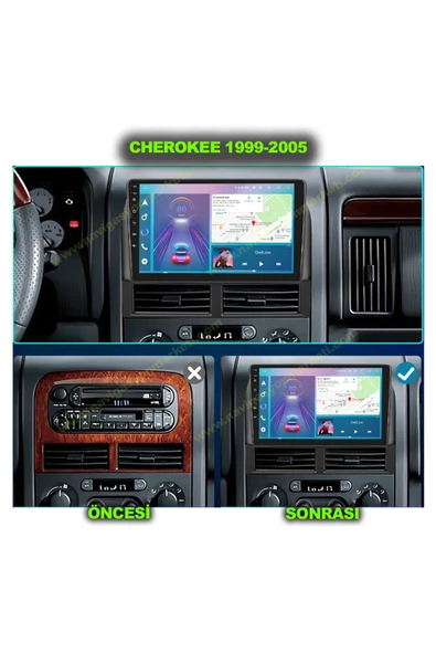 NAVMİNA JEEP Cherokee 1999-2005 Uyumlu 9 inç 4-64 GB Multimedya Kamera