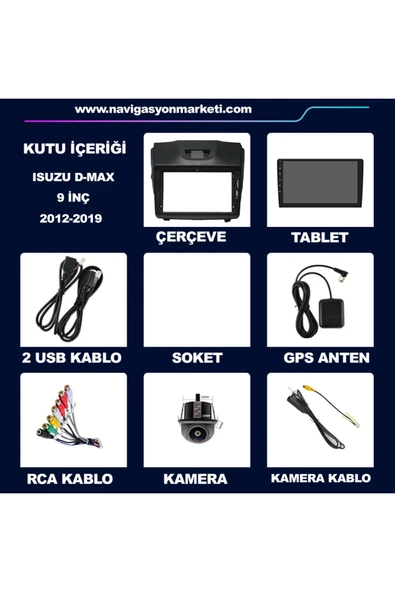 NAVMİNA Isuzu DMax 2012-2019 Uyumlu 9 inç 6-128 GB Multimedya Kamera - 5