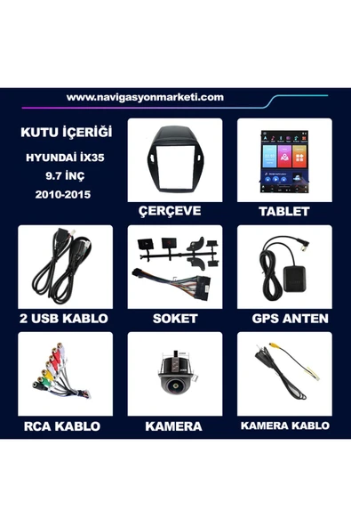 NAVMİNA Hyundai İX35 2010-2015 Uyumlu 9.7 inç Tesla 4-64 GB Multimedya - Resim 4