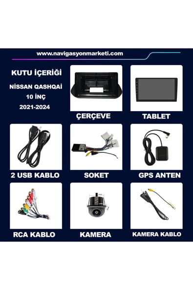 NAVMİNA NİSSAN QASHQAİ 2021-2024 UYUMLU 10 İNÇ 4-64 GB MULTİMEDYA KAMERA - Resim 5