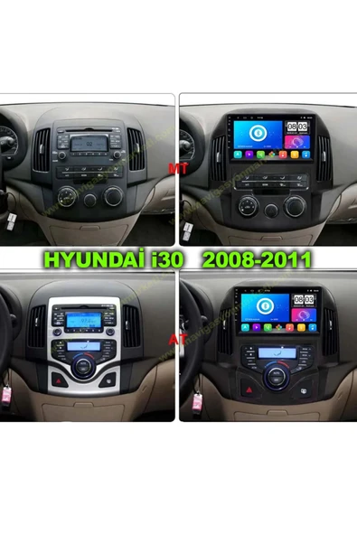 NAVMİNA Hyundai i30 2008-2011 Manuel Klima Uyumlu 9 inç 4-64 GB Multimedya