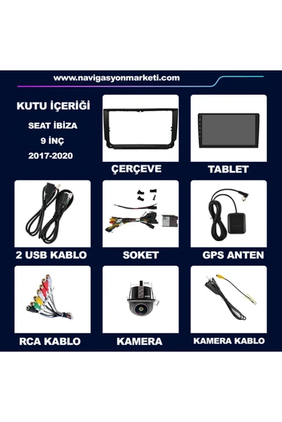 NAVMİNA SEAT İBİZA 2017-2020 UYUMLU 9 İNÇ 4-64 GB MULTİMEDYA - Resim 6
