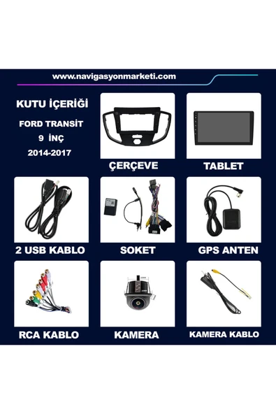 NAVMİNA Ford Transit 2014-2017 Uyumlu 9 inç 4-64 gb Multimedya - Resim 7