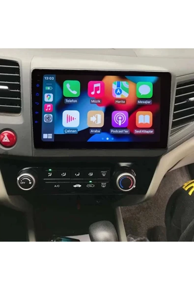 NAVMİNA Honda Civic FB7 2012-2015 Uyumlu 9 inç 6-128 GB Multimedya - Resim 2