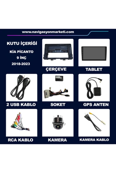 NAVMİNA KİA PİCANTO 2018-2023 UYUMLU 9 İNÇ 6-128GB MULTİMEDYA KAMERA - Resim 6
