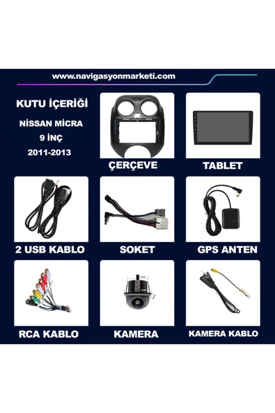 NAVMİNA NİSSAN MİCRA 2011-2013 UYUMLU 9 İNÇ 6-128GB MULTİMEDYA - 5