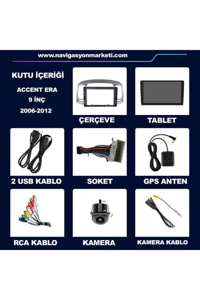 NAVMİNA Hyundai Accent ERA 2006-2012 Uyumlu 9 inç 6-128 GB Multimedya - Resim 7