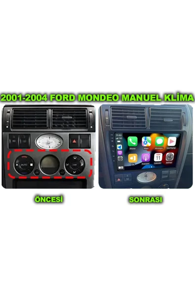 NAVMİNA FORD MONDEO 2001-2004 UYUMLU 9 İNÇ 6-128 GB MULTİMEDYA - Resim 3