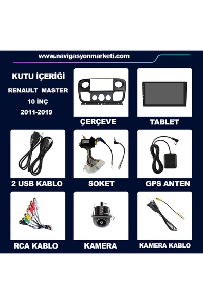 NAVMİNA RENAULT MASTER 2011-2019 UYUMLU 10 İNÇ 4-64 GB MULTİMEDYA - 4