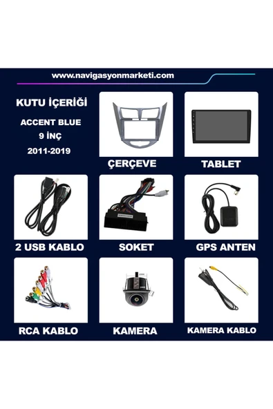 NAVMİNA Hyundai Accent Blue 2011-2019 Uyumlu 9 inç 6-128 GB Multimedya - Resim 7