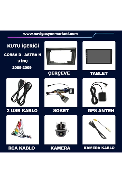 NAVMİNA Opel Corsa D Uyumlu Astra H Alta Takilan 9 Inç 6-128 Gb Multimedya - 5