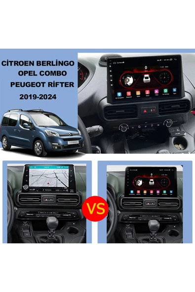 NAVMİNA Citroen Berlingo Peugeot Rifter Opel Combo 2019-2024 Uyumlu 4-64 gb 10 inç Multimedya