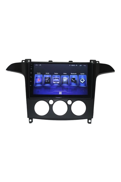 NAVMİNA FORD S-Max 2006-2014 Uyumlu Manuel Klima Siyah 9inç 4-64 gb Multimedya
