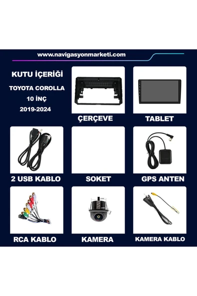 NAVMİNA TOYOTA COROLLA 2019-2024 UYUMLU 10 İNÇ 6-128 GB MULTİMEDYA - Resim 5