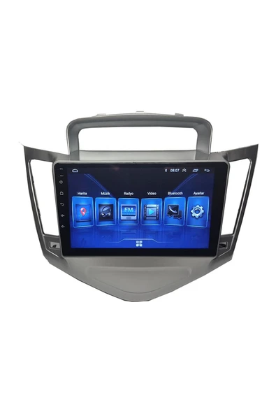NAVMİNA Chevrolet CRUZE 2007-2012 Uyumlu 9 inç Gri Çerçeveli 6-128 GB Multimedya - Resim 3