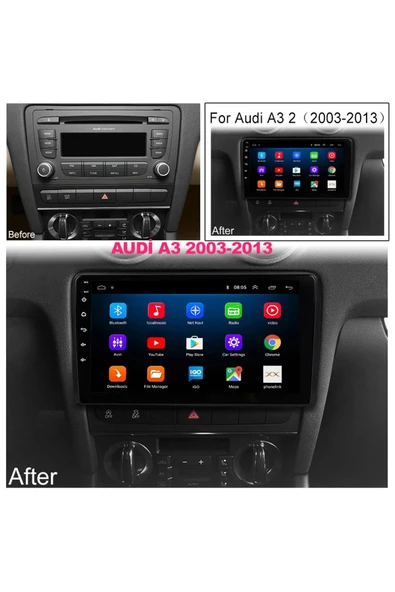 NAVMİNA Audi A3 2005-2012 Uyumlu 9 inç Android 4-64 GB Multimedya - Resim 7