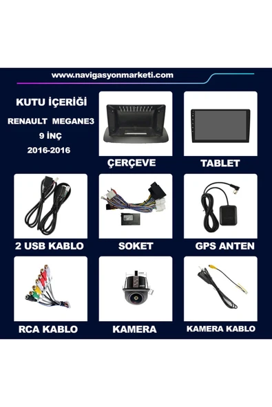 NAVMİNA RENAULT FLUENCE MEGANE 3 UYUMLU 9 İNÇ 4-32 GB MULTİMEDYA - Resim 5