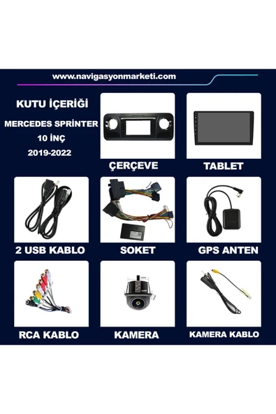NAVMİNA Mercedes Sprinter 2019-2022 Uyumlu 10 Inç 6-128gb Multimedya - Resim 6