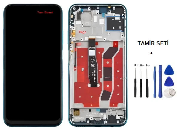 Huawei P40 Lite Uyumlu Lcd Ekran Dokunmatik SERVİS Orijinali ÇITALI YEŞİL + TAMİR SETİ