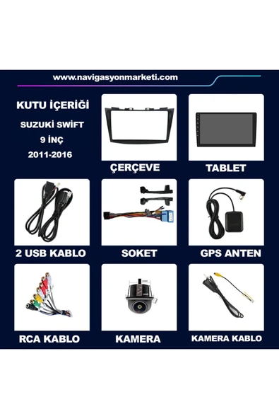 NAVMİNA SUZUKİ SWİFT 2011-2016 UYUMLU 9 İNÇ 4-32 GB MULTİMEDYA - 5