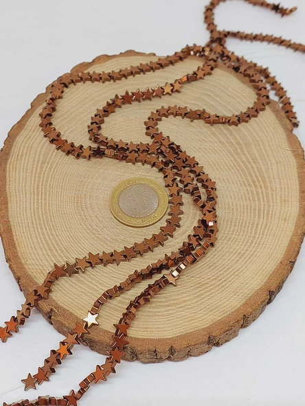 Hematit Taşı Yıldız Şekilli 2.5*6mm Dizi (56044) - 3