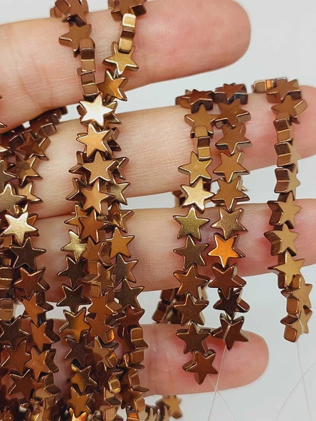 Hematit Taşı Yıldız Şekilli 2.5*6mm Dizi (56044)