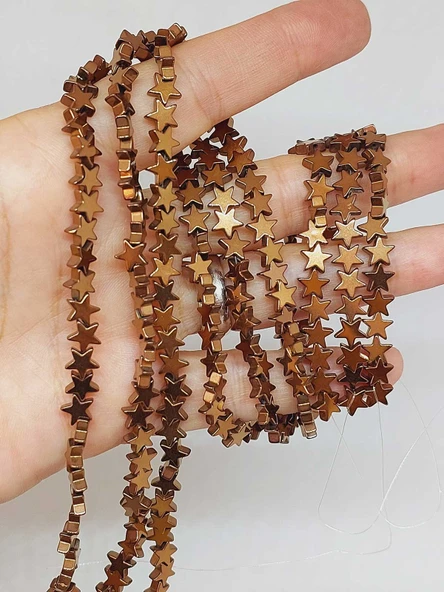 Hematit Taşı Yıldız Şekilli 2.5*6mm Dizi (56044) - 2
