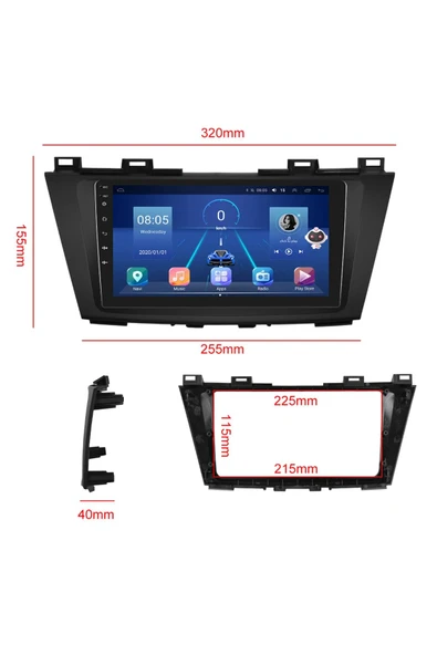 NAVMİNA MAZDA 5 2010-2013 UYUMLU 9 İNÇ 6-128 GB MULTİMEDYA KAMERA - Resim 3