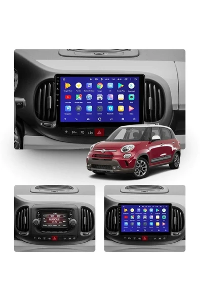 NAVMİNA Fiat 500L 2013-2017 Uyumlu Siyah 9 inç 6-128 GB Multimedya