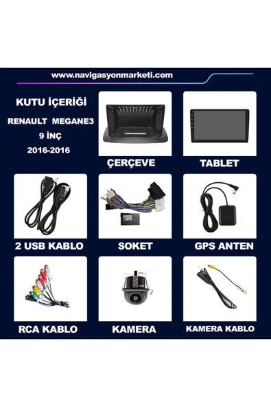 NAVMİNA RENAULT FLUENCE MEGANE 3 UYUMLU 9 İNÇ 6-128 GB MULTİMEDYA - 5