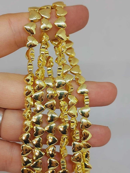 Hematit Taşı Kalp Şekilli 2.5*5mm Dizi (56040) - Resim 4