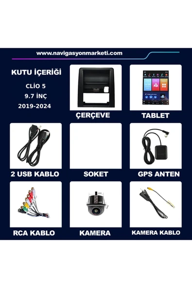 NAVMİNA RENAULT CLİO 5 2019-2024 UYUMLU 9.7 İNÇ TESLA 4-64 GB MULTİMEDYA - 6