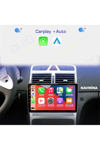 NAVMİNA PEUGEOT 307 2001-2008 Uyumlu 4LÜ DÜĞMELİ 9 İNÇ 4-64 GB MULTİMEDYA - Resim 4