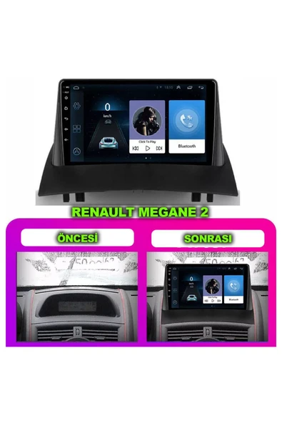 NAVMİNA RENAULT MEGANE 2 2004-2009 UYUMLU 9 İNÇ 6-128 GB MULTİMEDYA - Resim 2
