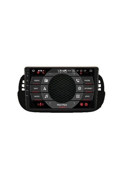 NAVMİNA Fiat 500C 2011-2015 Uyumlu Siyah 9 inç 4-64 GB Multimedya - Resim 2