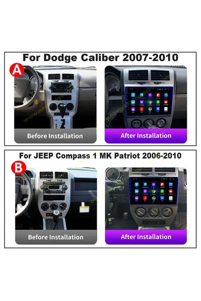 NAVMİNA JEEP Compass Patriot Doge Caliber 2007-2009 Uyumlu 9 inç 6-128 GB Multimedya