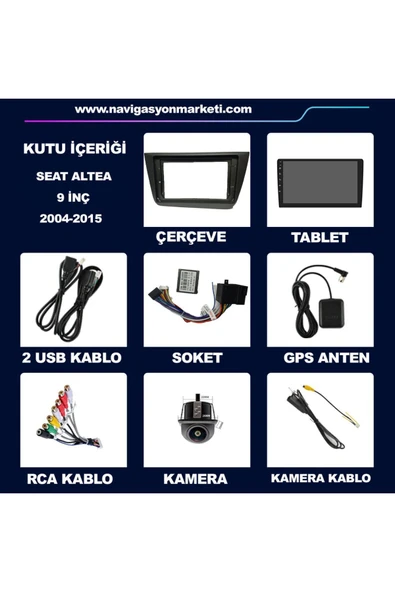 NAVMİNA SEAT ALTEA 2004-2015 TOLEDO 2005-2007 UYUMLU 9 İNÇ 4-64 GB MULTİMEDYA - Resim 5