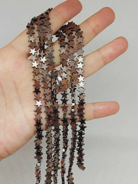 Hematit Taşı Yıldız Şekilli 2.5*6mm Dizi (56048) - 2