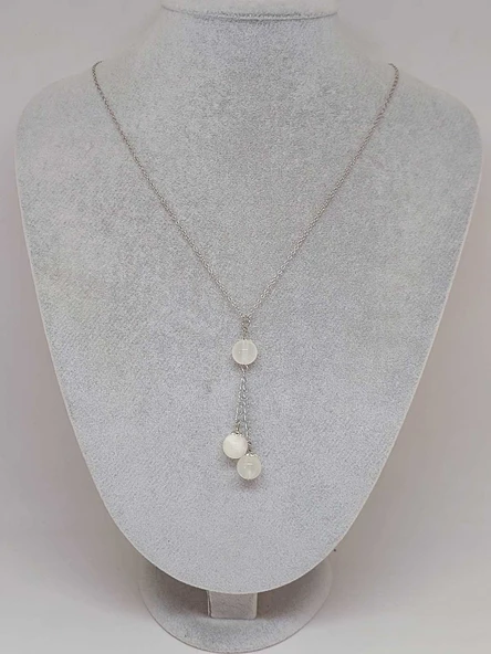 Selenit Taşı Zincirli Kolye (9839)