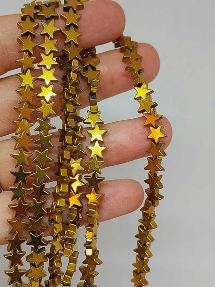 Hematit Taşı Yıldız Şekilli 2.5*6mm Dizi (56046) - Resim 2