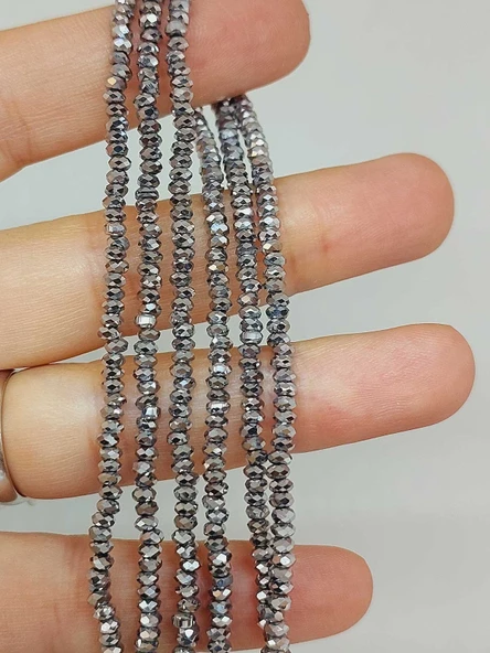 Hematit Taşı Rondela Faset Kesim 2*2.5mm Dizi (56058) ürün görseli 1