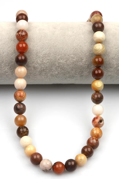 Fosil Mercan Doğaltaş Dizi 10 mm Küre Kesim - Resim 2