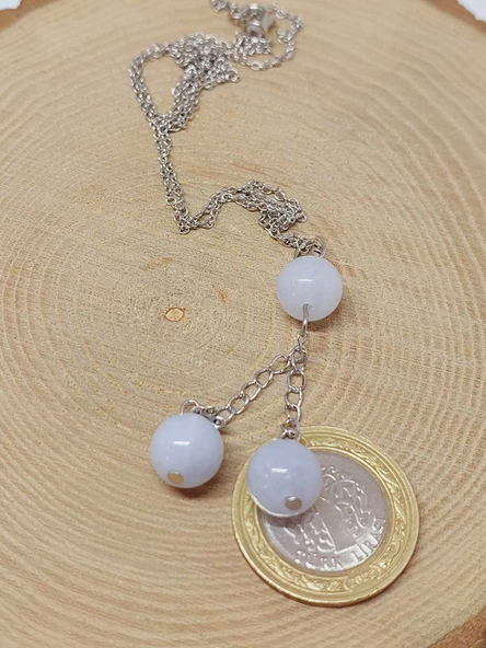 Akuamarin Taşı Zincirli Kolye (8976) - 3