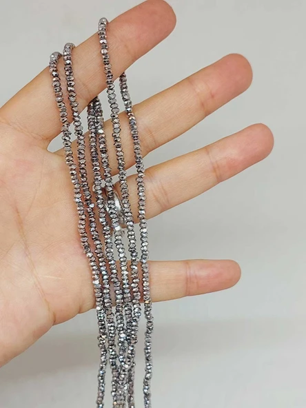 Hematit Taşı Rondela Faset Kesim 2*2.5mm Dizi (56058) - Resim 4