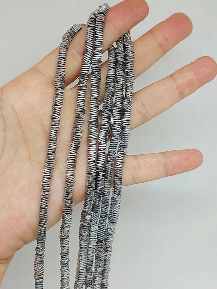 Hematit Taşı Kare Şekilli 1*4mm Dizi (56050) - Resim 4
